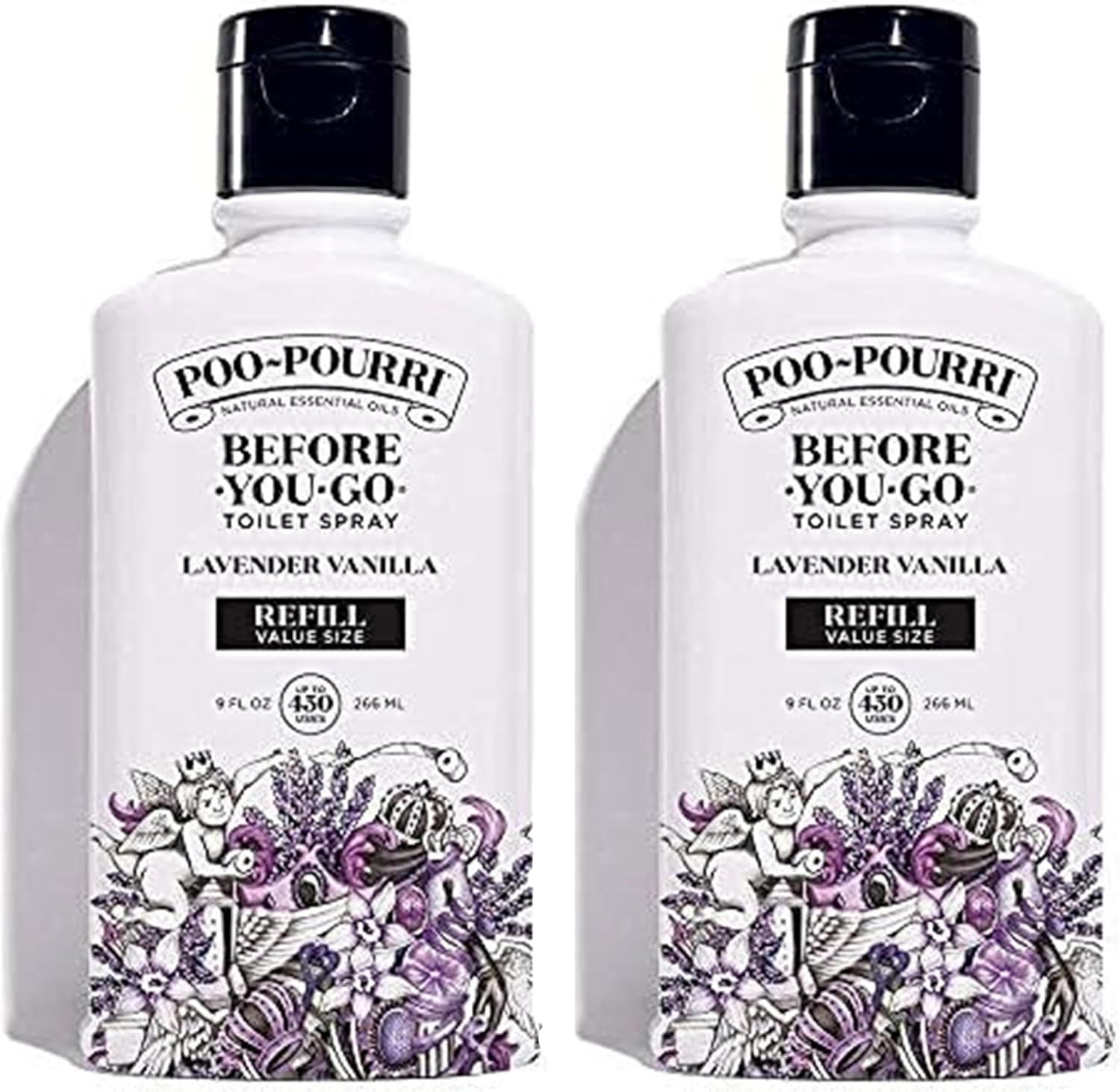 Poo-Pourri Toilet Spray Refill 9 Fl Oz 2 Pack Lavender Vanilla