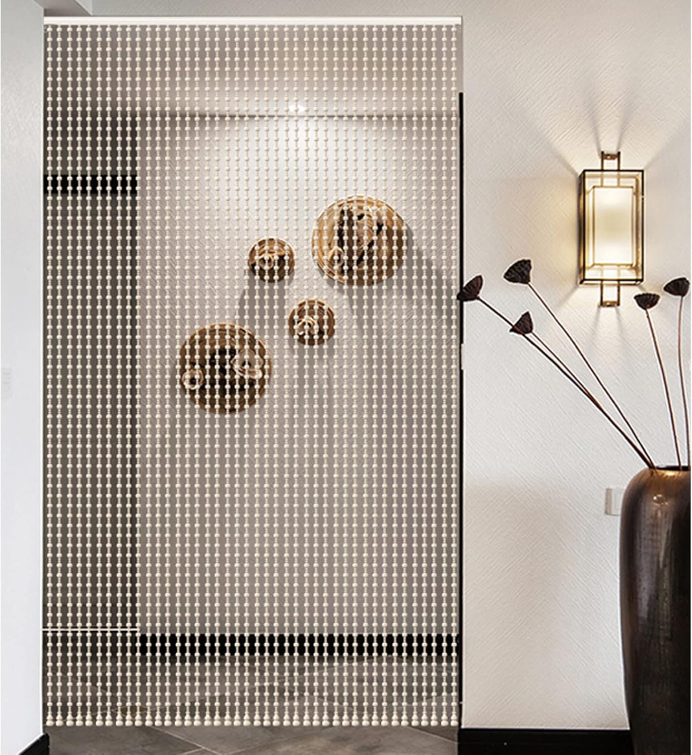 KDDEON Natural Wood Bead Curtain for Doorway Room Divider