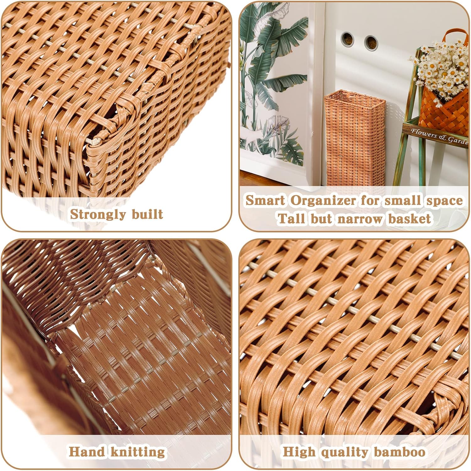 Weysat Woven Rectangular Umbrella Stand for Entryway