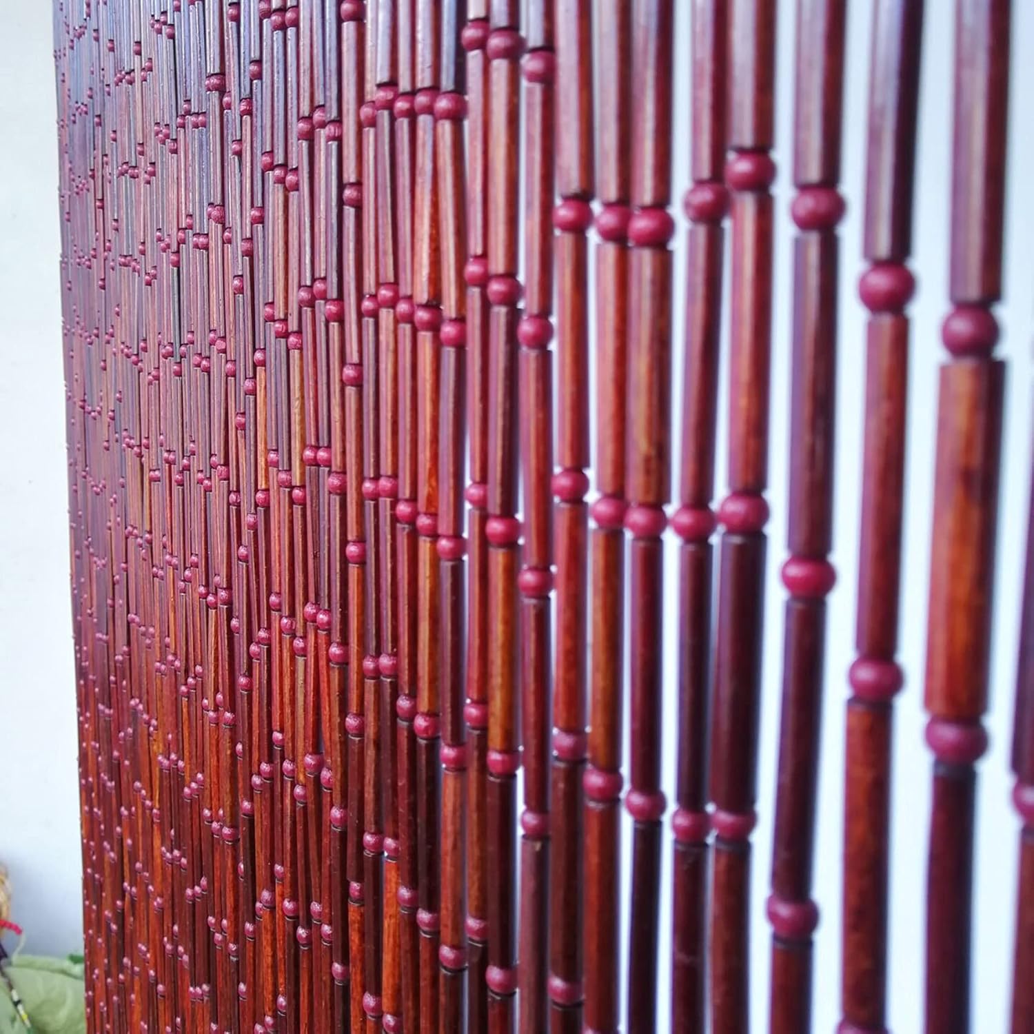 GIVROLDZ Natural Wood Bamboo Beaded Curtain