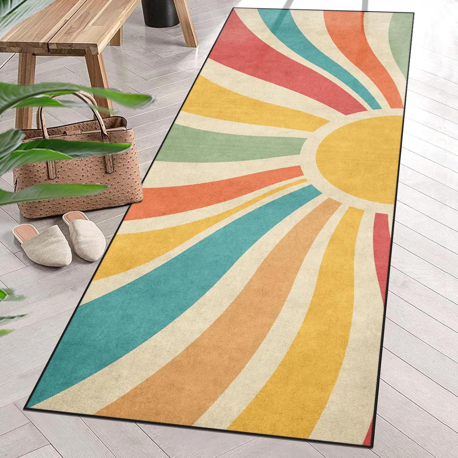 Arttown Vintage Boho Rainbow Runner Rug 2x6