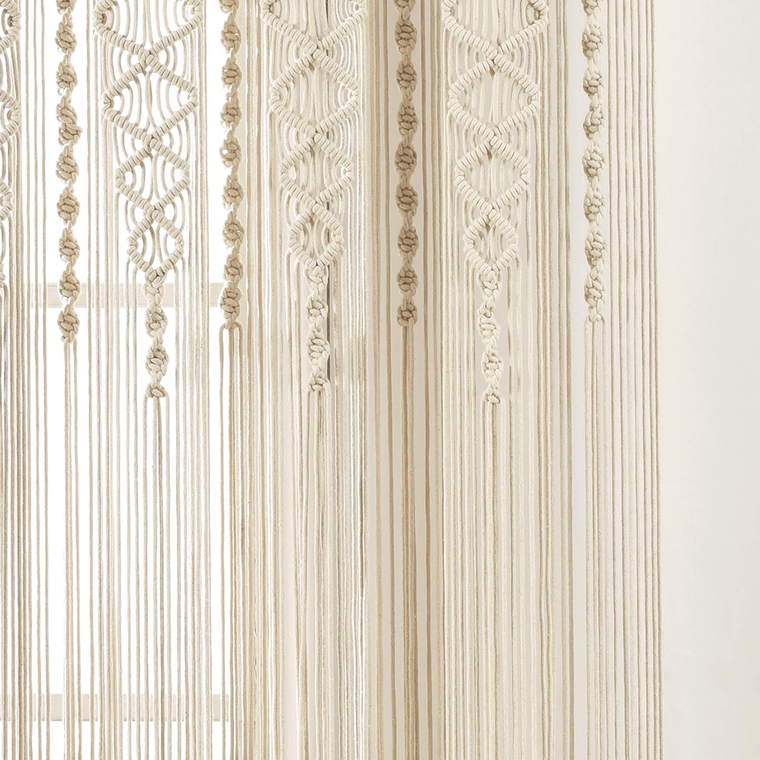 Lush Decor Boho Macrame Cotton Curtain Panel
