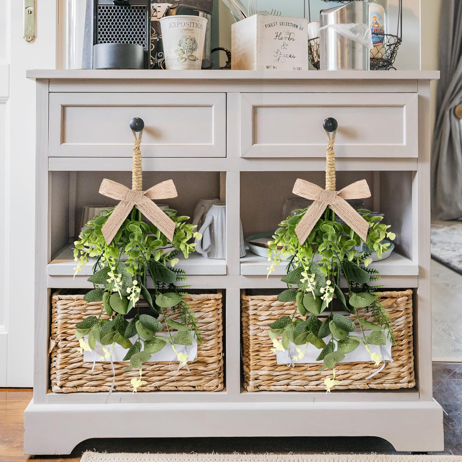 17 Inch Eucalyptus Wreaths 2 PCS Farmhouse Door Decor