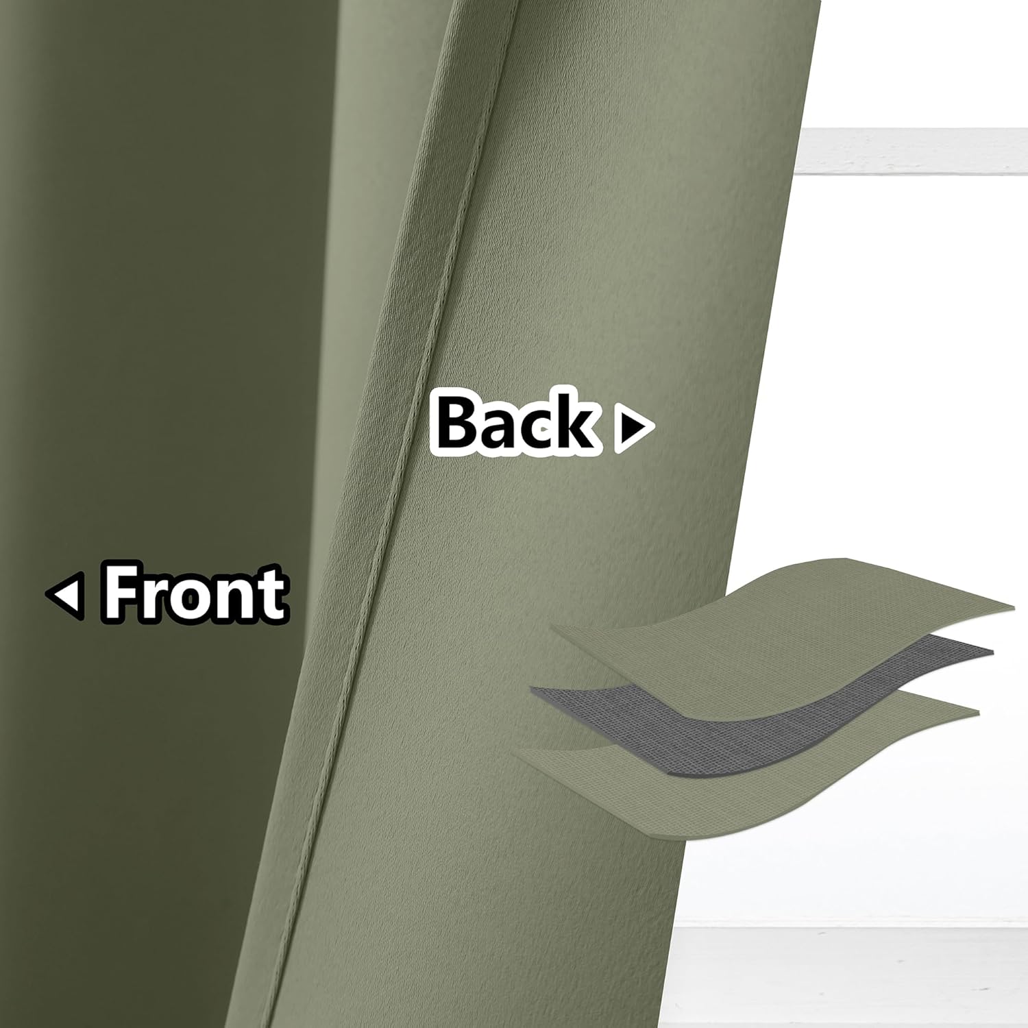 AOSKY Door Curtains Privacy Panel Olive Green 52x80 Inch