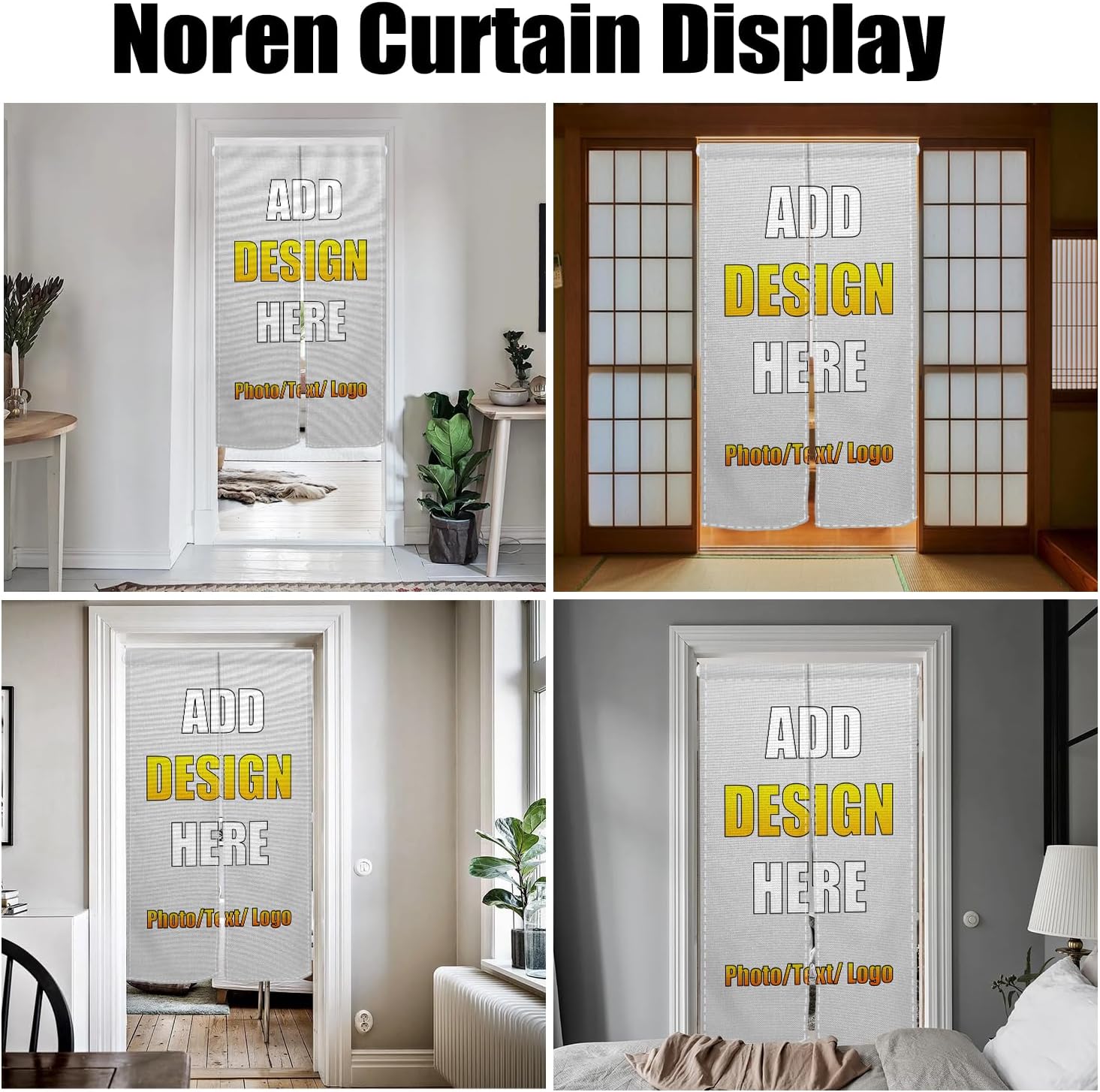 Custom Noren Curtain for Doorway with Double Sided Design