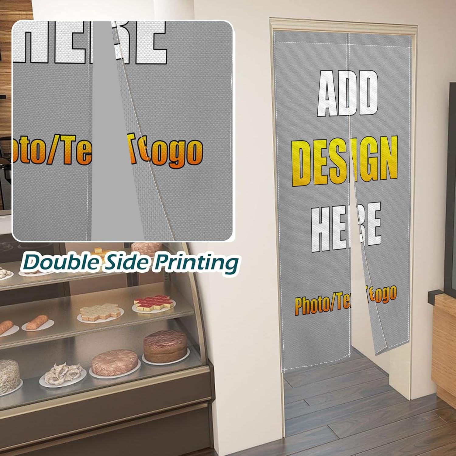 Customizable Japanese Double Sided Noren Door Curtain Panel