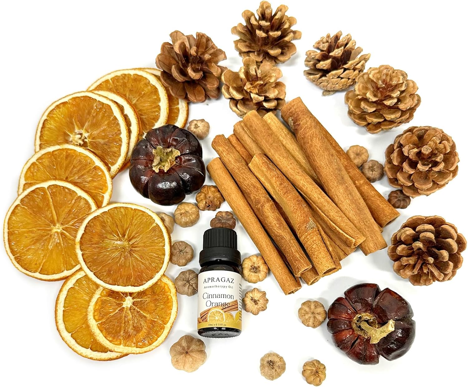 Fall Potpourri Bowl Filler with Mini Pumpkin and Cinnamon Stick