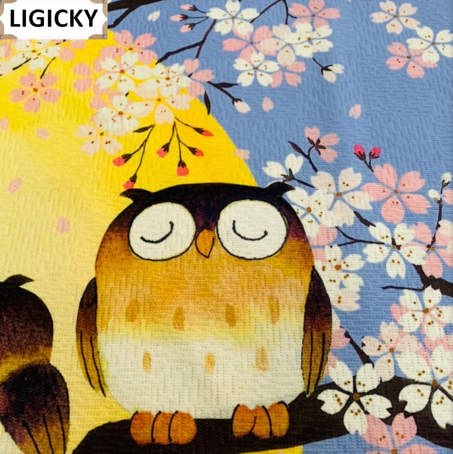 LIGICKY Noren Door Curtain with Owls Design