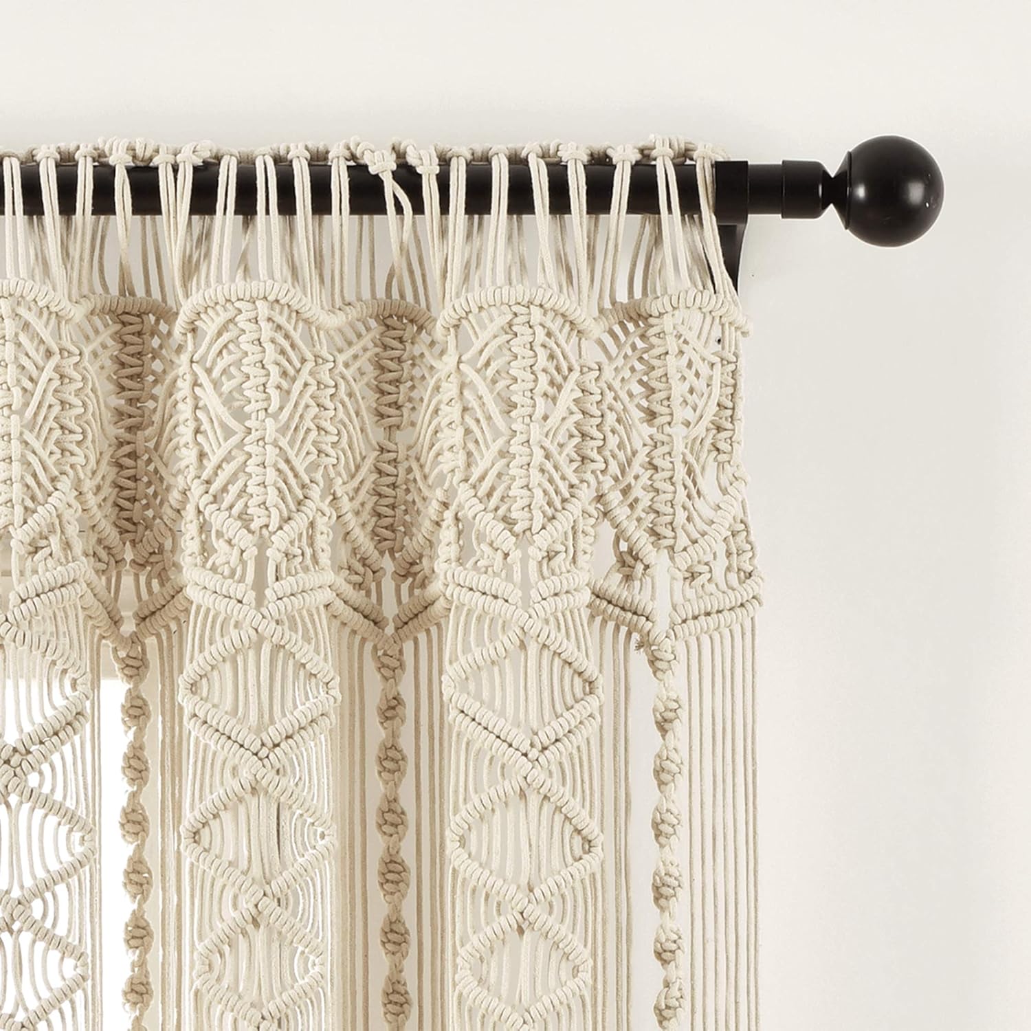 Lush Decor Boho Macrame Cotton Curtain Panel