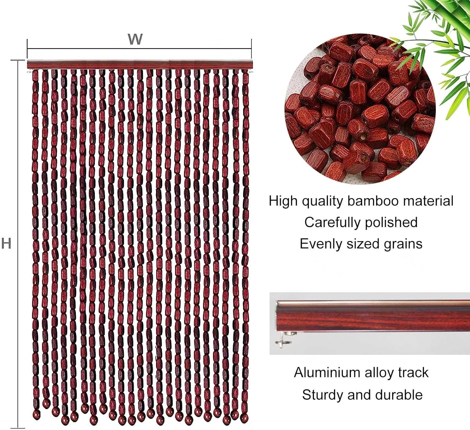 Jolan Bamboo Bead Curtain for Doors and Windows