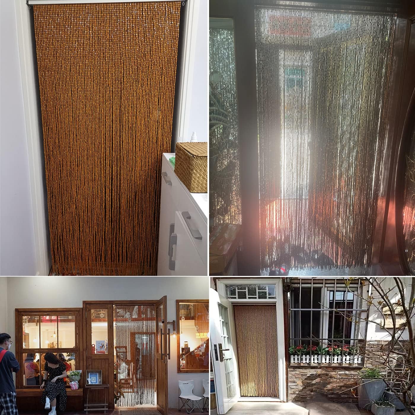 Bamboo Beaded Curtain for Doorways and Room Dividers