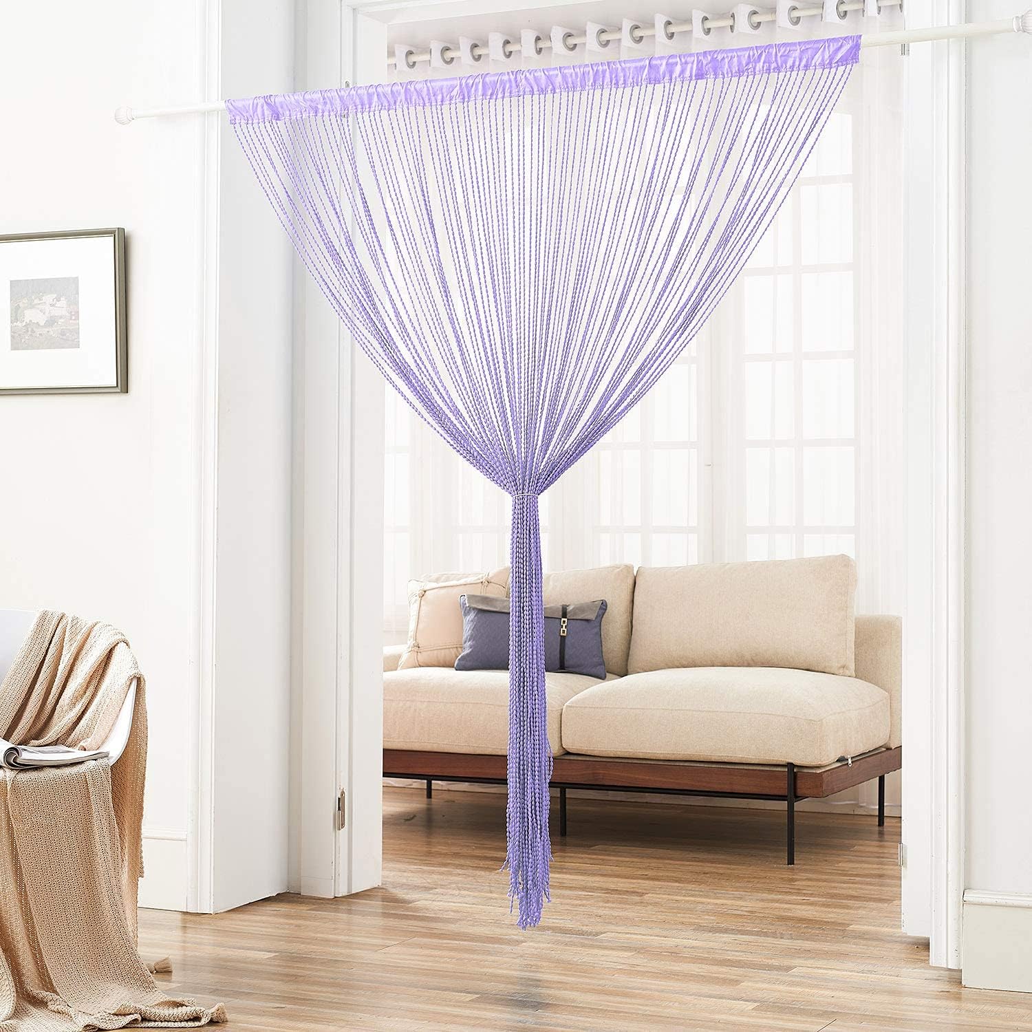 Boho Fringe Curtain Panel for Doorway Privacy Decor