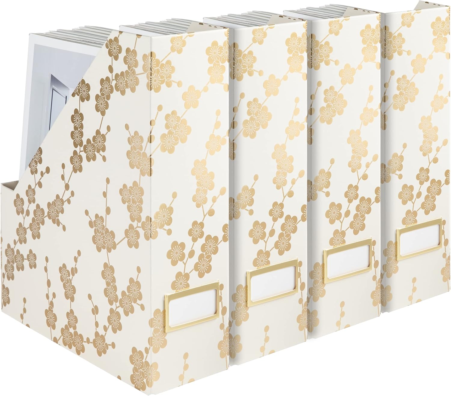 BLU MONACO Foldable Magazine Storage Boxes Set of 4