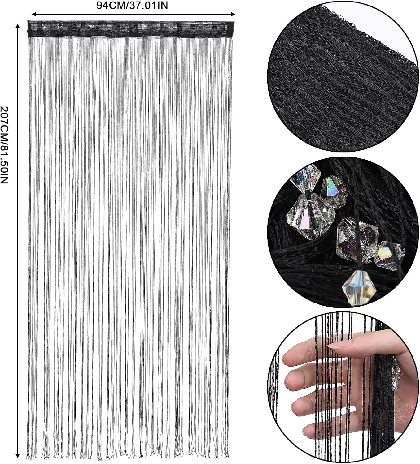 DULRLLY Door String Curtain with Sparkle Beads