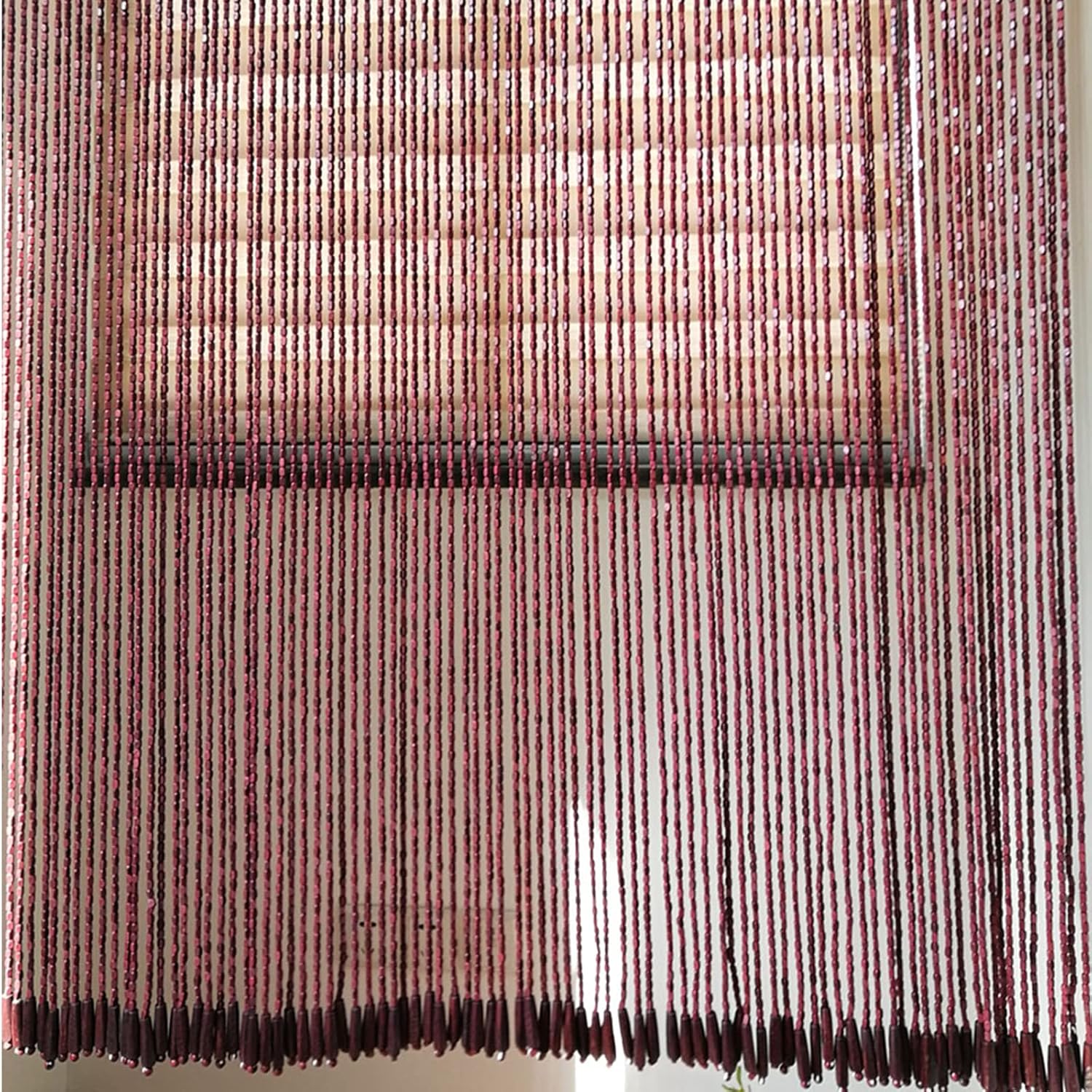 Handmade Wooden Beaded Door Curtain for Home Decor