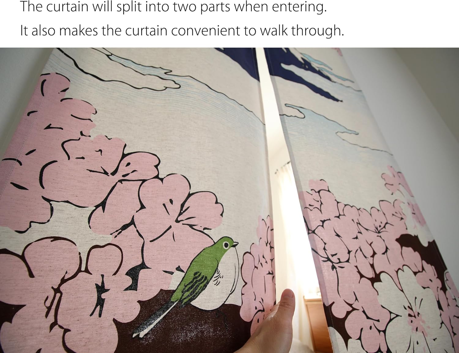 Sunnyday Fabric Doorway Curtain Japanese Noren Fuji Sakura Room Divider