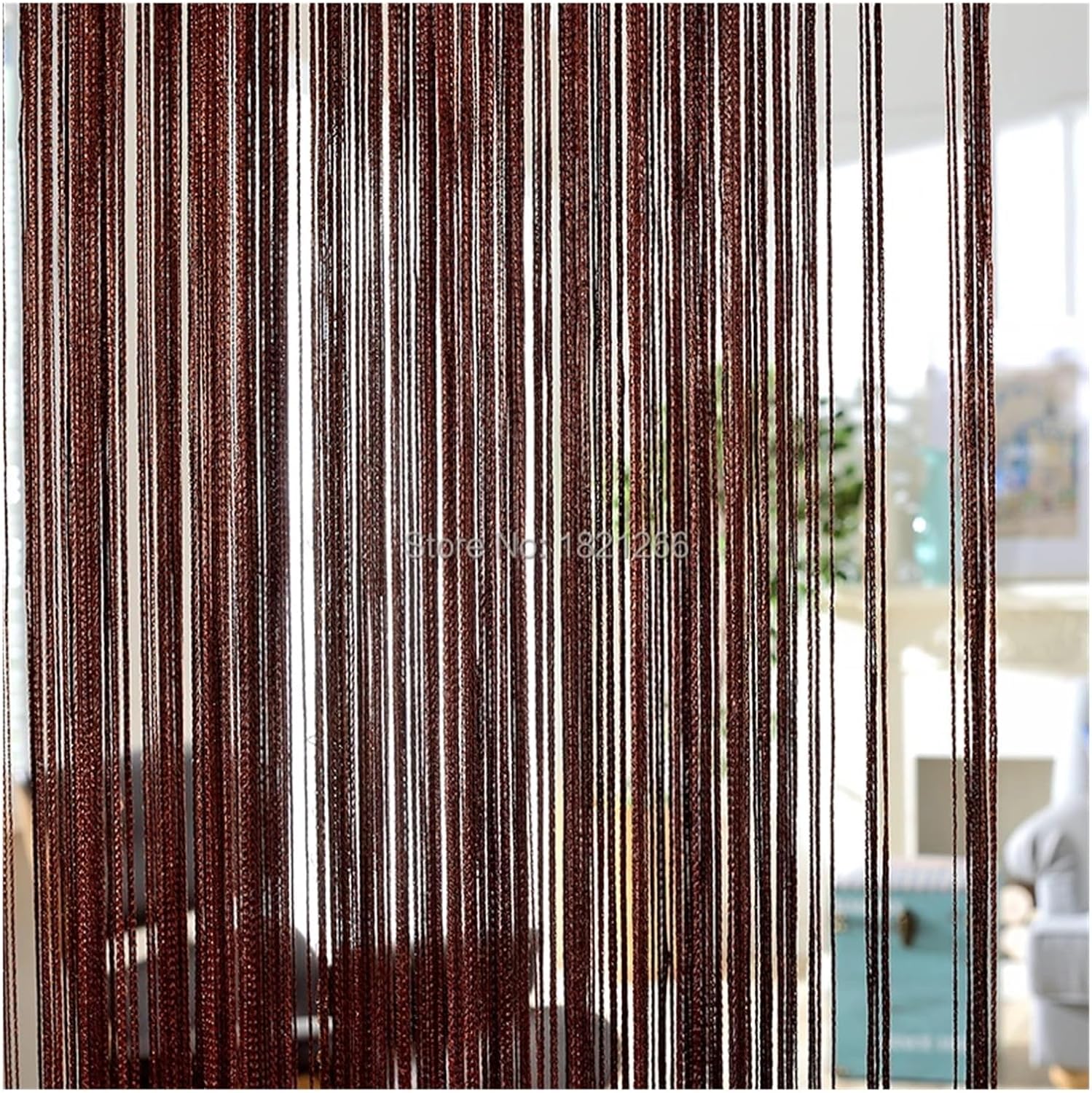 Tassel String Curtains 300x260cm Solid Color Panel