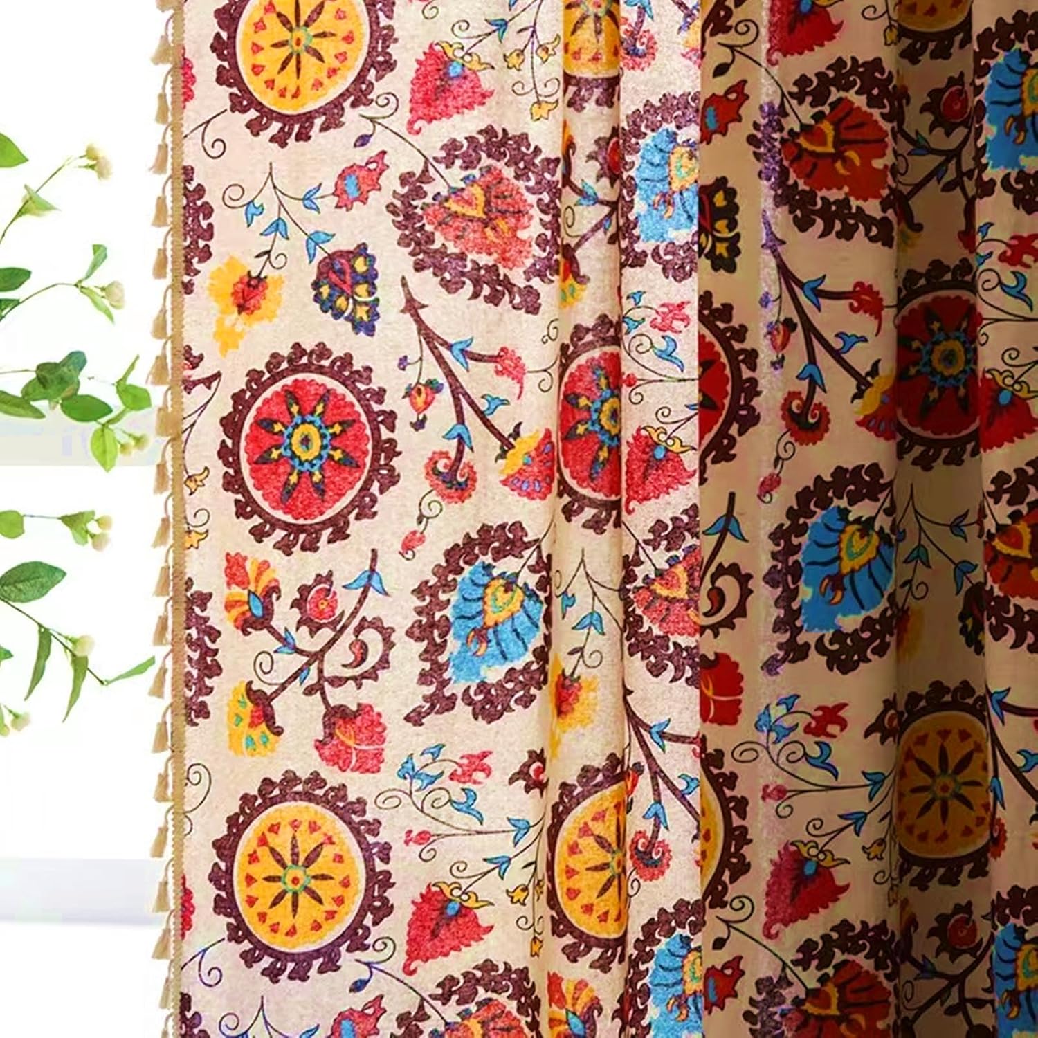 Deeprove Boho Curtain with Tassels 59 x 63