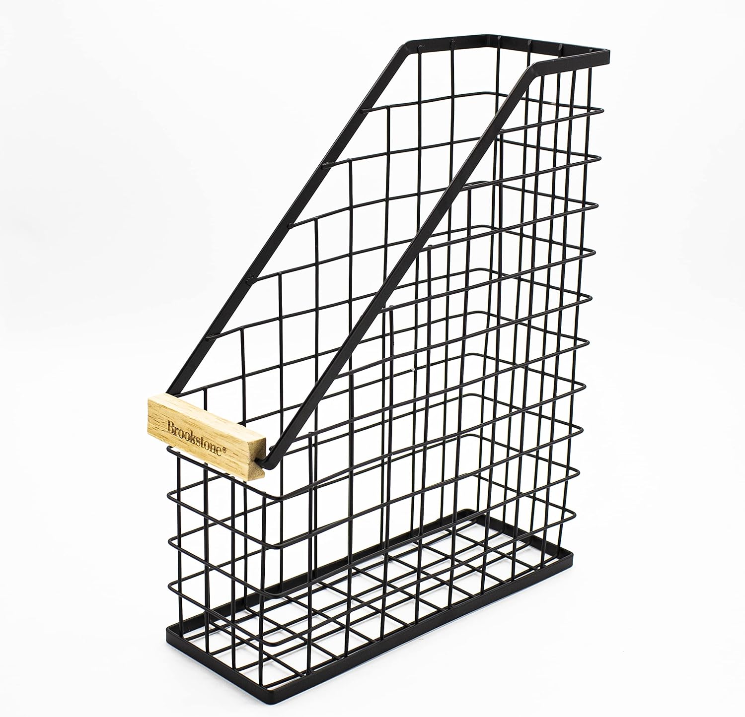 Brookstone Magazine File Holder Office Desk Organizer with Open Design