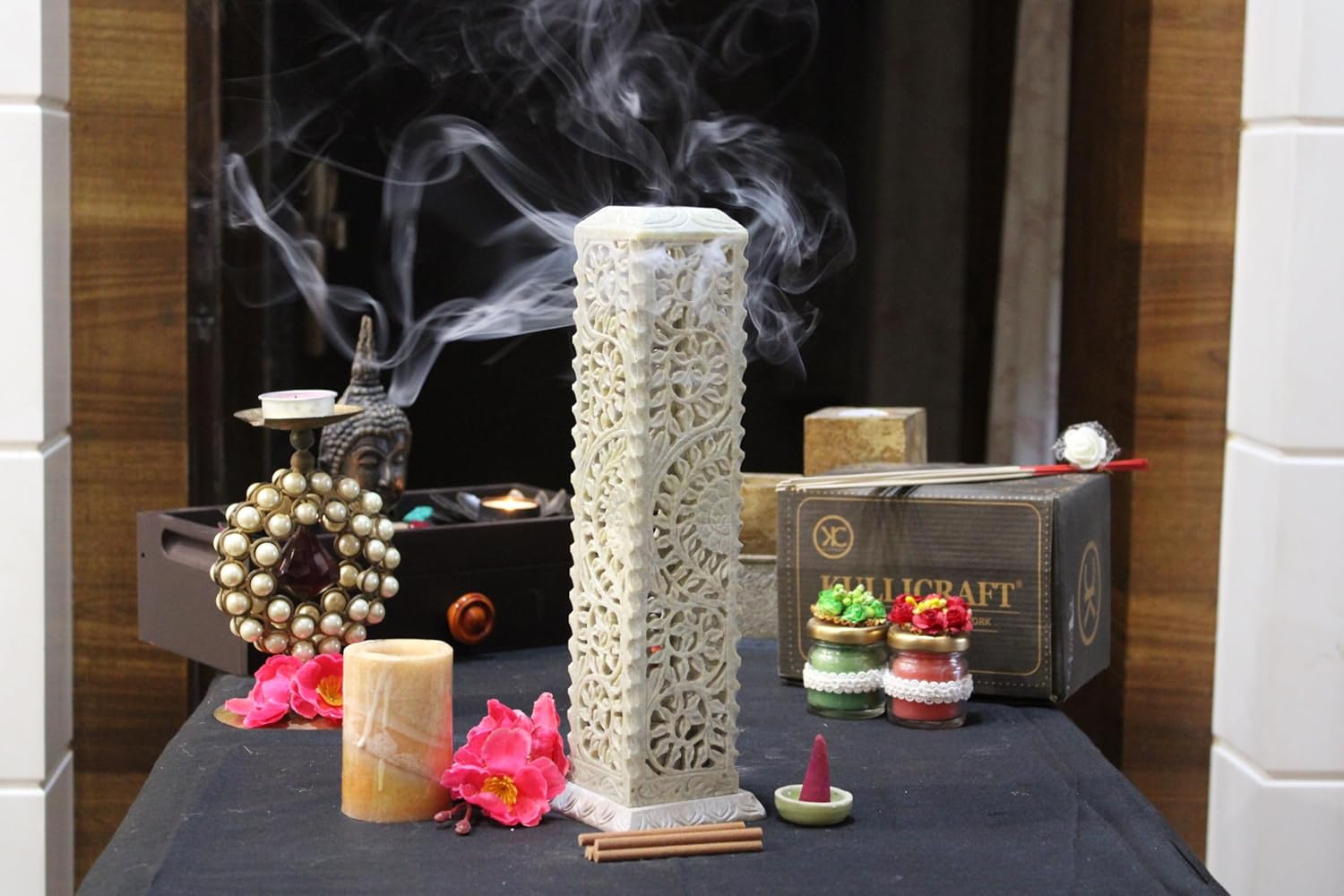 Carry Me Handmade Marble Soapstone Incense Stick Holder