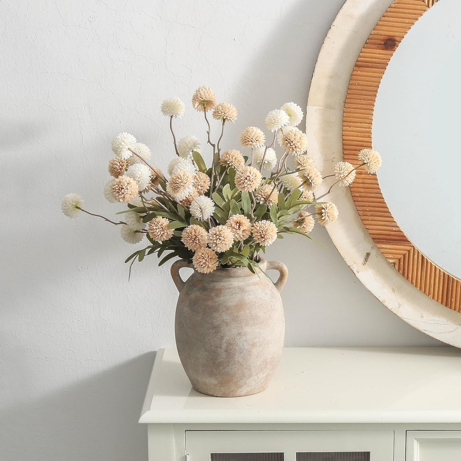 Dobbyby Ceramic Flower Vase 76 Inch Whitewashed