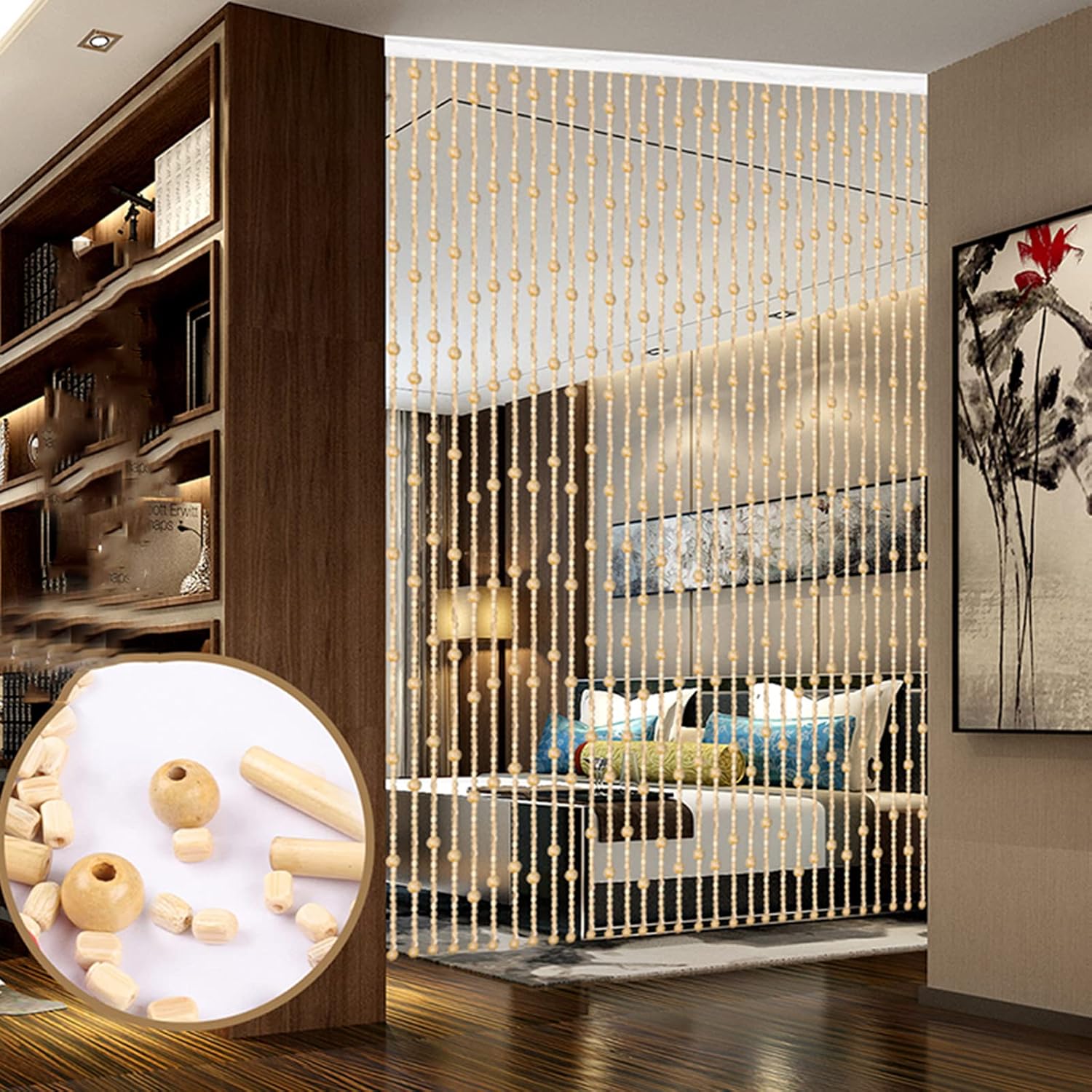 Natural Bamboo Beaded Curtain for Room Partition