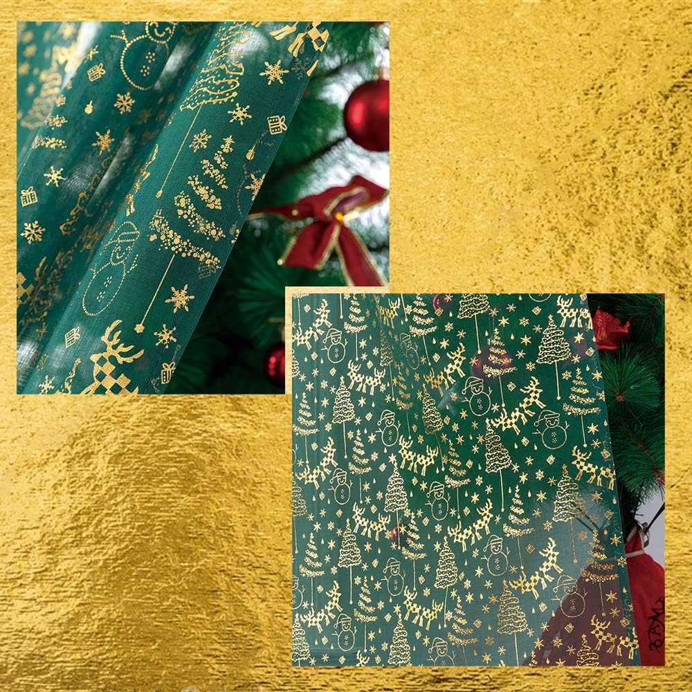 XTMYI 96 Inch 2 Panel Hunter Green Curtains with Lights