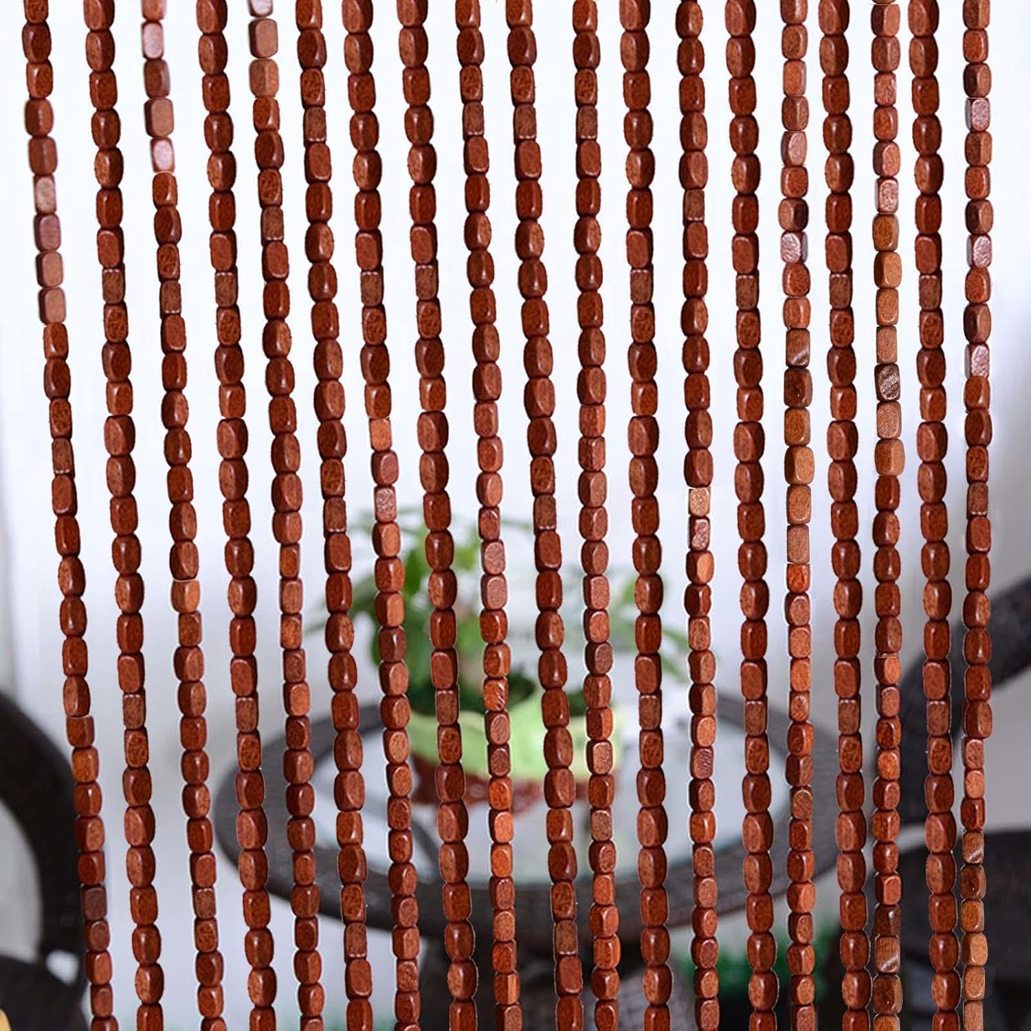 Wooden Beaded Bamboo Door Curtain with 90 Strings