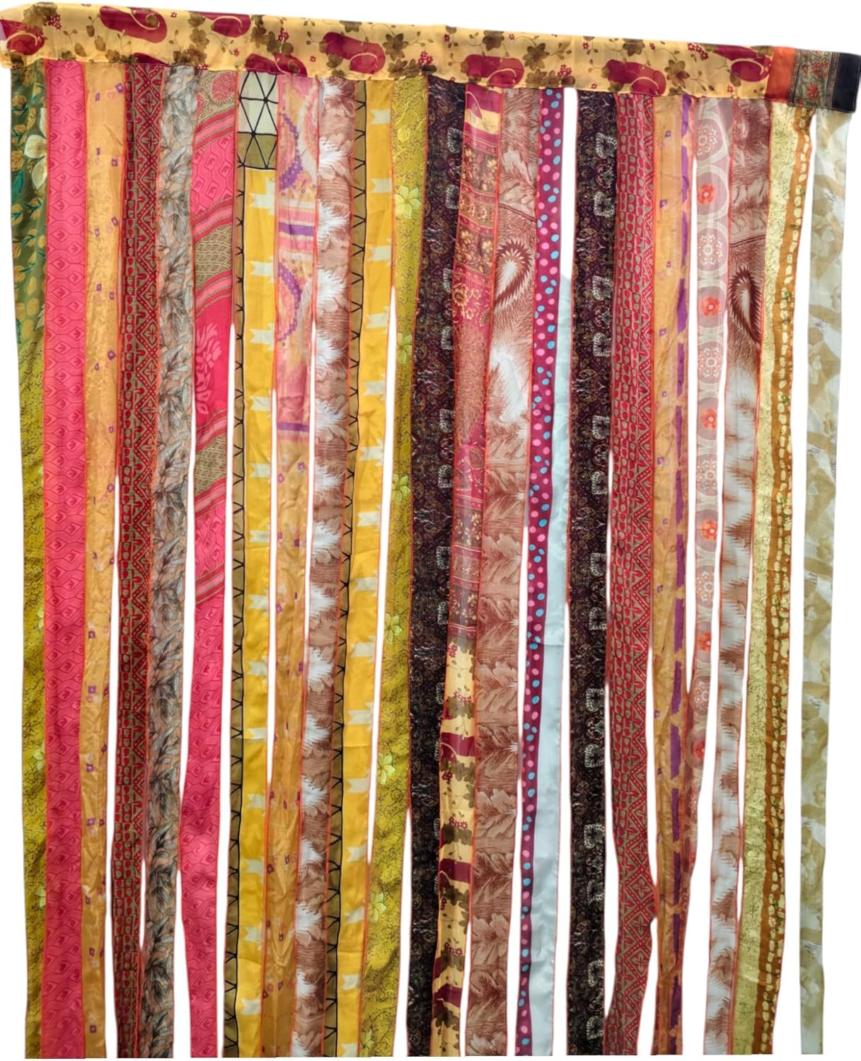 Mango Gifts Bohemian Door Curtain Orange Rod Pocket Panel