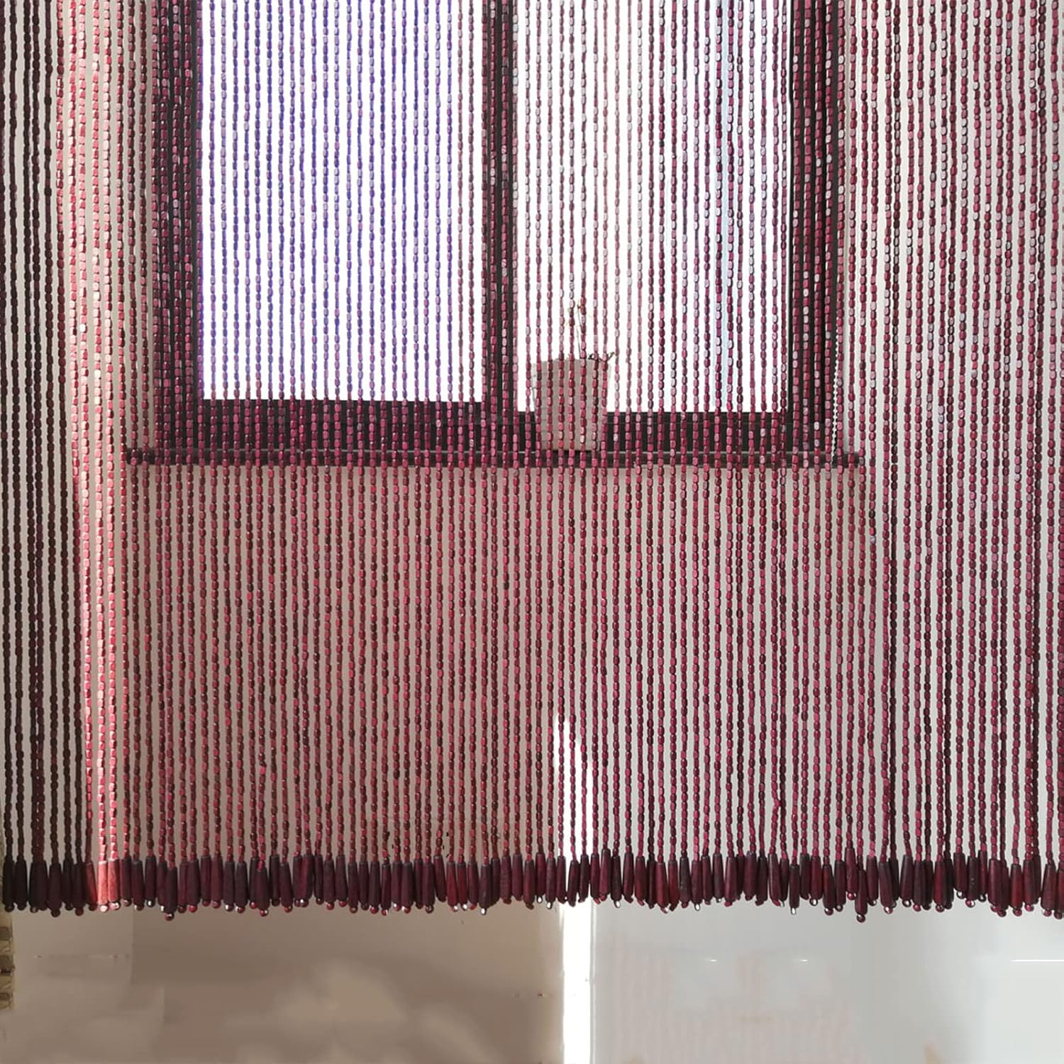 Handmade Wooden Beaded Door Curtain for Home Decor