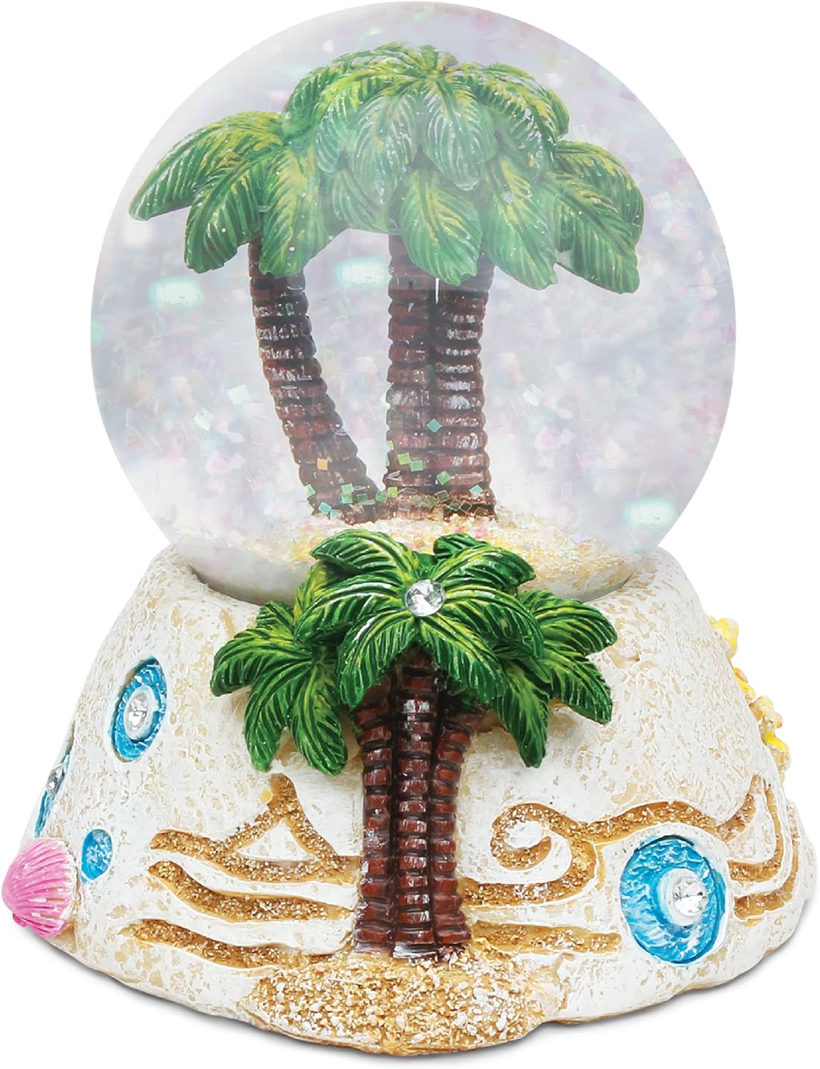 COTA Global Palm Tree Snow Globe - Sparkly Glitter Decor