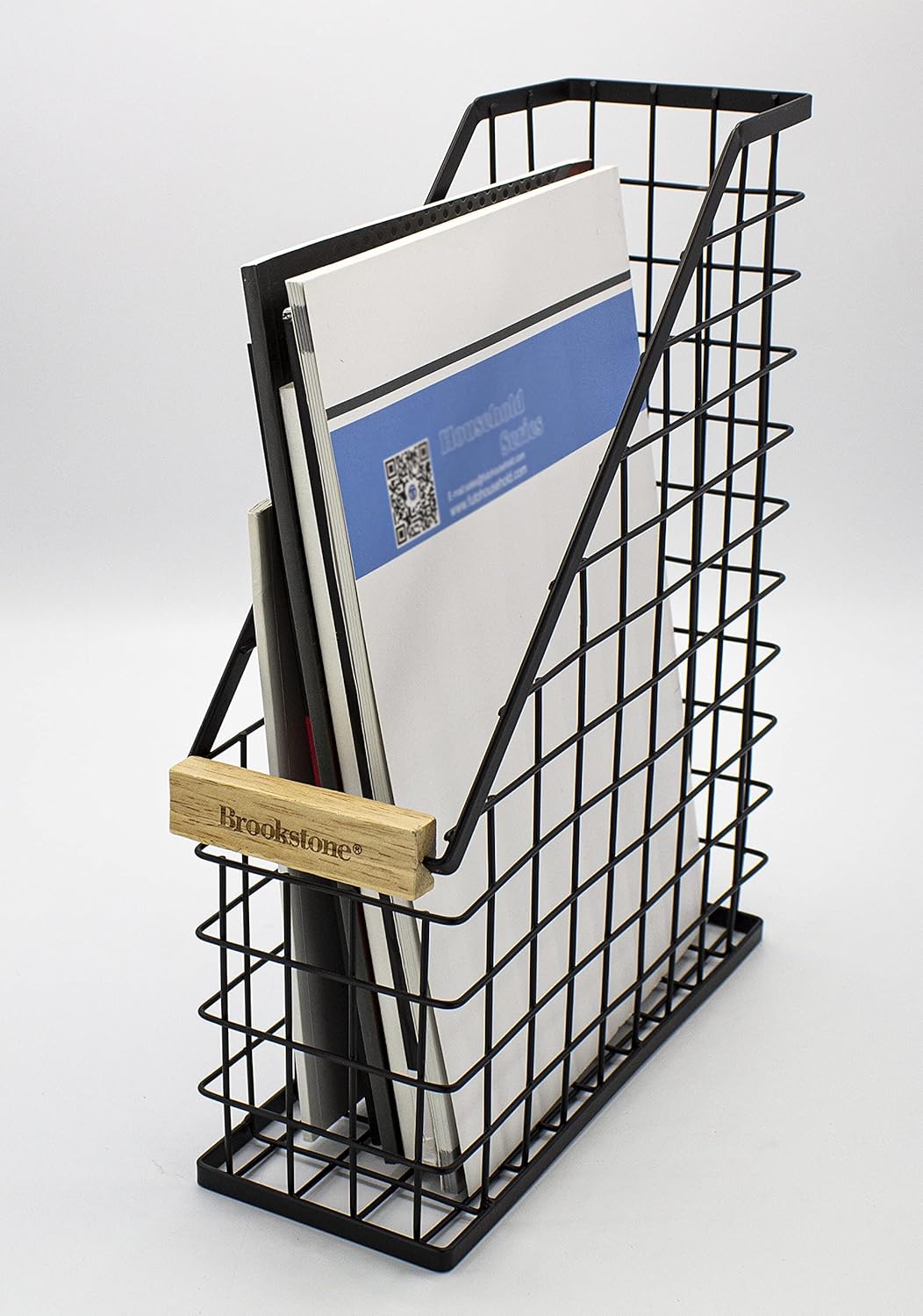 Brookstone Magazine File Holder Office Desk Organizer with Open Design