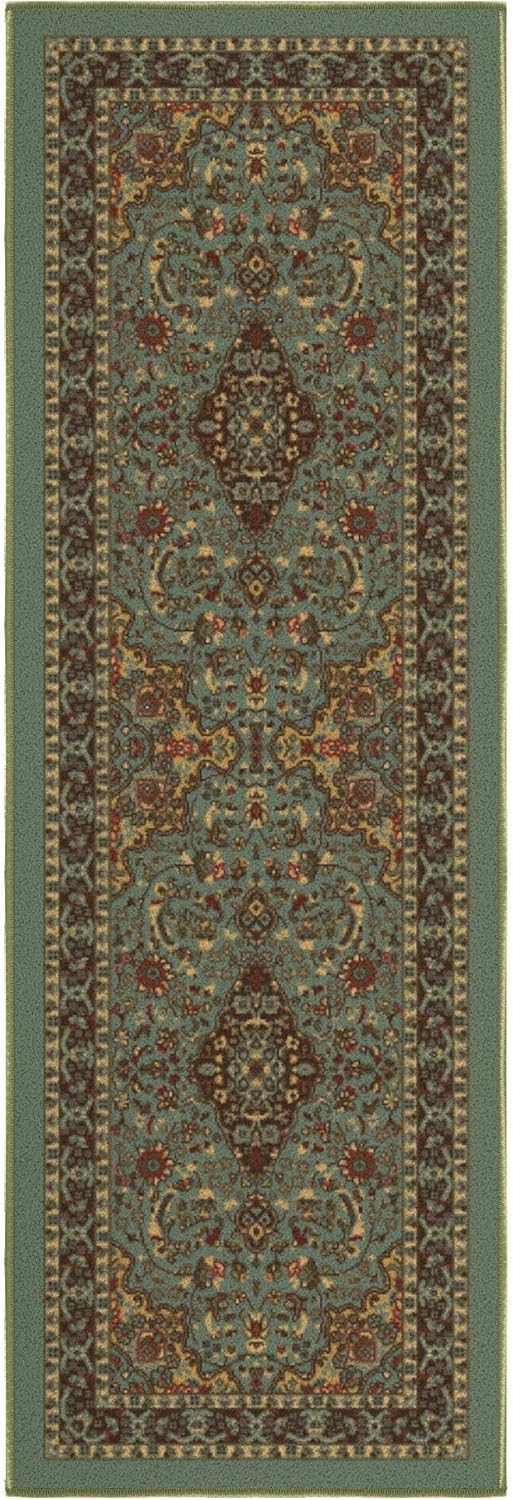 Ottomanson Hallway Runner Rug 20x59 Non Slip Seafoam Green