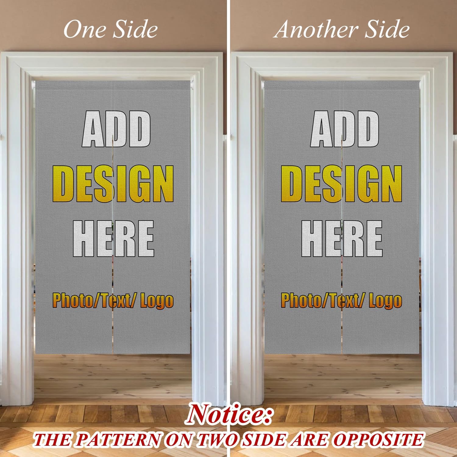 Customizable Japanese Double Sided Noren Door Curtain Panel