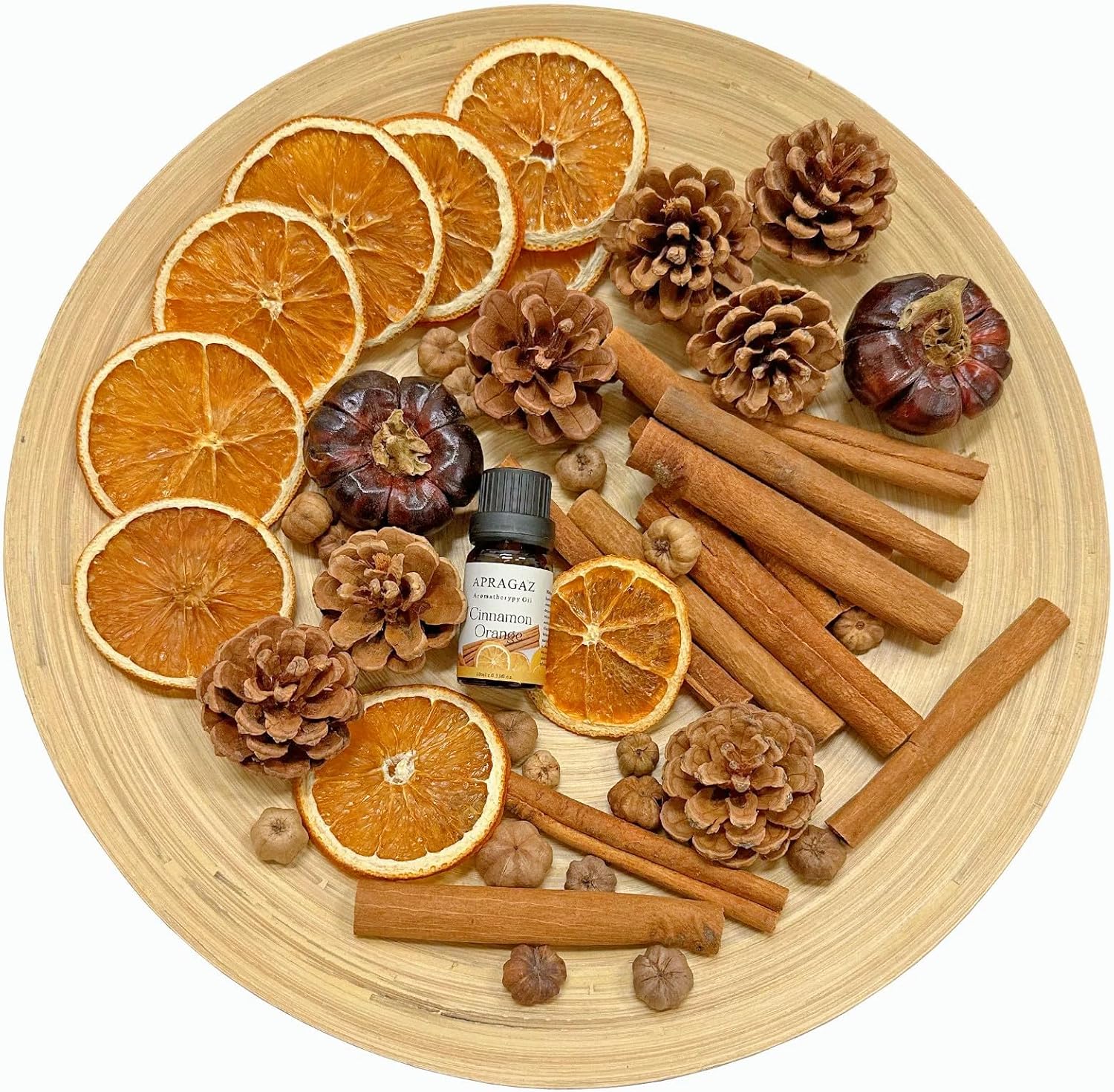 Fall Potpourri Bowl Filler with Mini Pumpkin and Cinnamon Stick