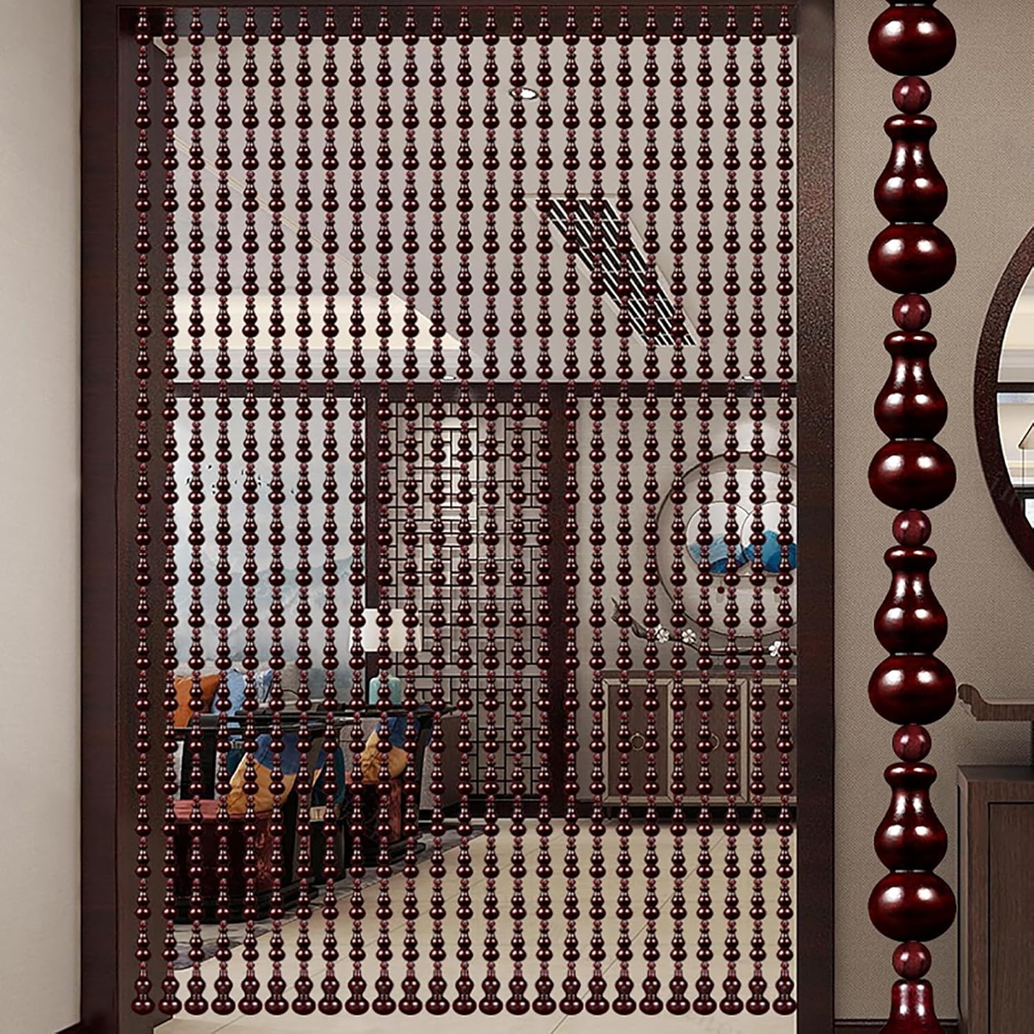 XOOFMASS Bamboo Beaded Curtain 212m Door Divider