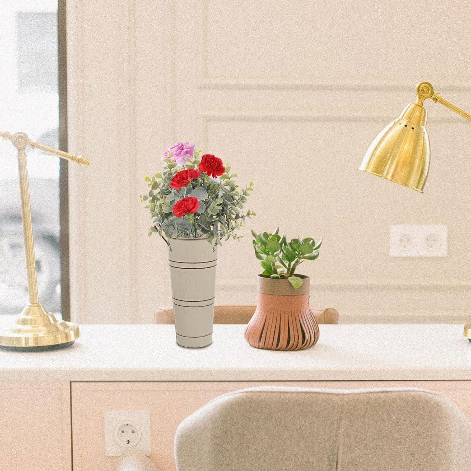 Durable Metal Round Umbrella Stand with Canes and Walking Stick Holder