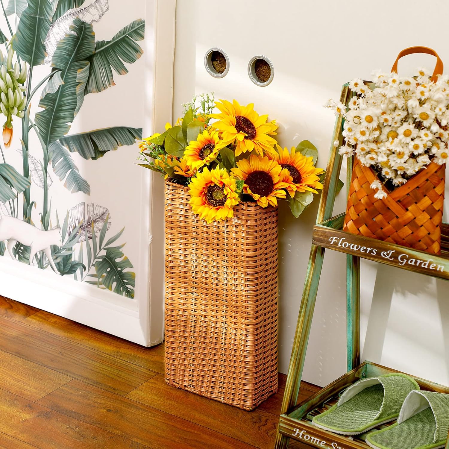 Weysat Woven Rectangular Umbrella Stand for Entryway
