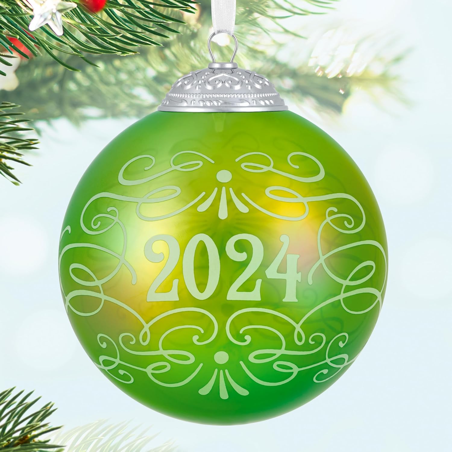Hallmark Keepsake 2024 Christmas Ornament Glass