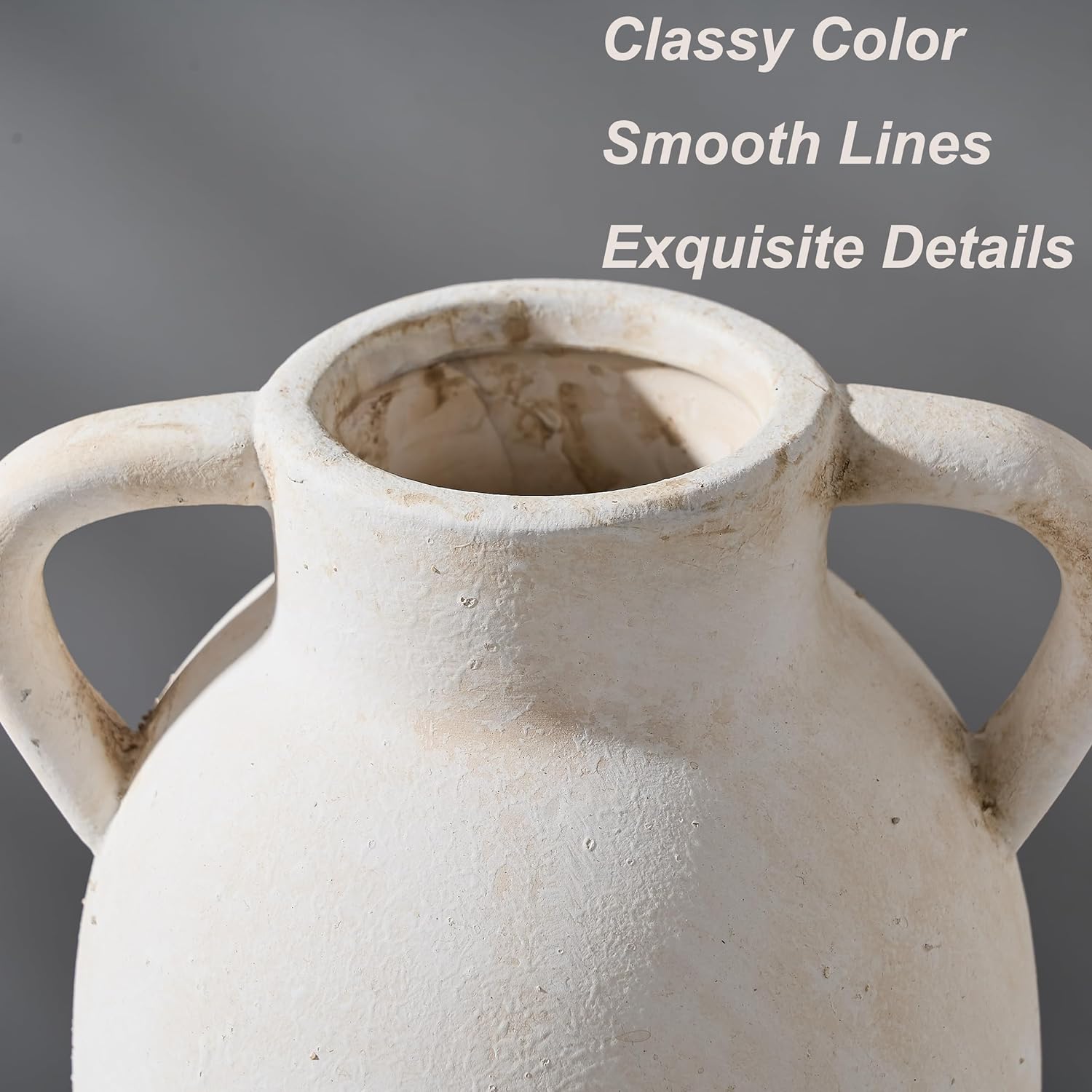 PORCER 984 Inch Ceramic Vase with Handles Boho Decor