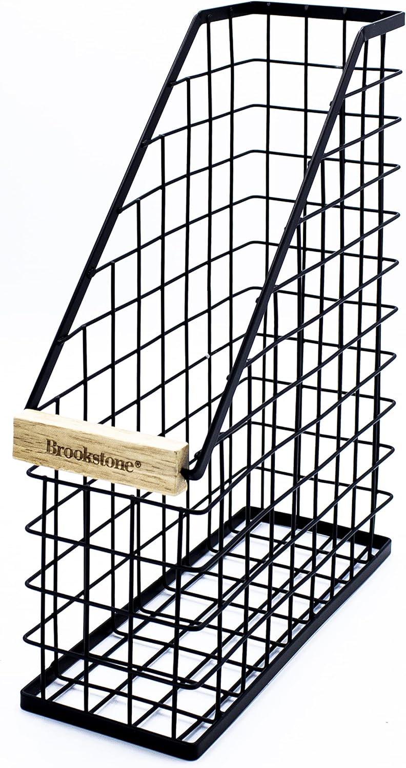 Brookstone Magazine File Holder Office Desk Organizer with Open Design