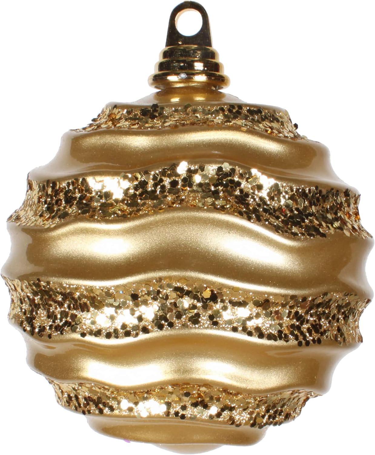 Vickerman 6 Inch Gold Stripe Candy Finish Ornament