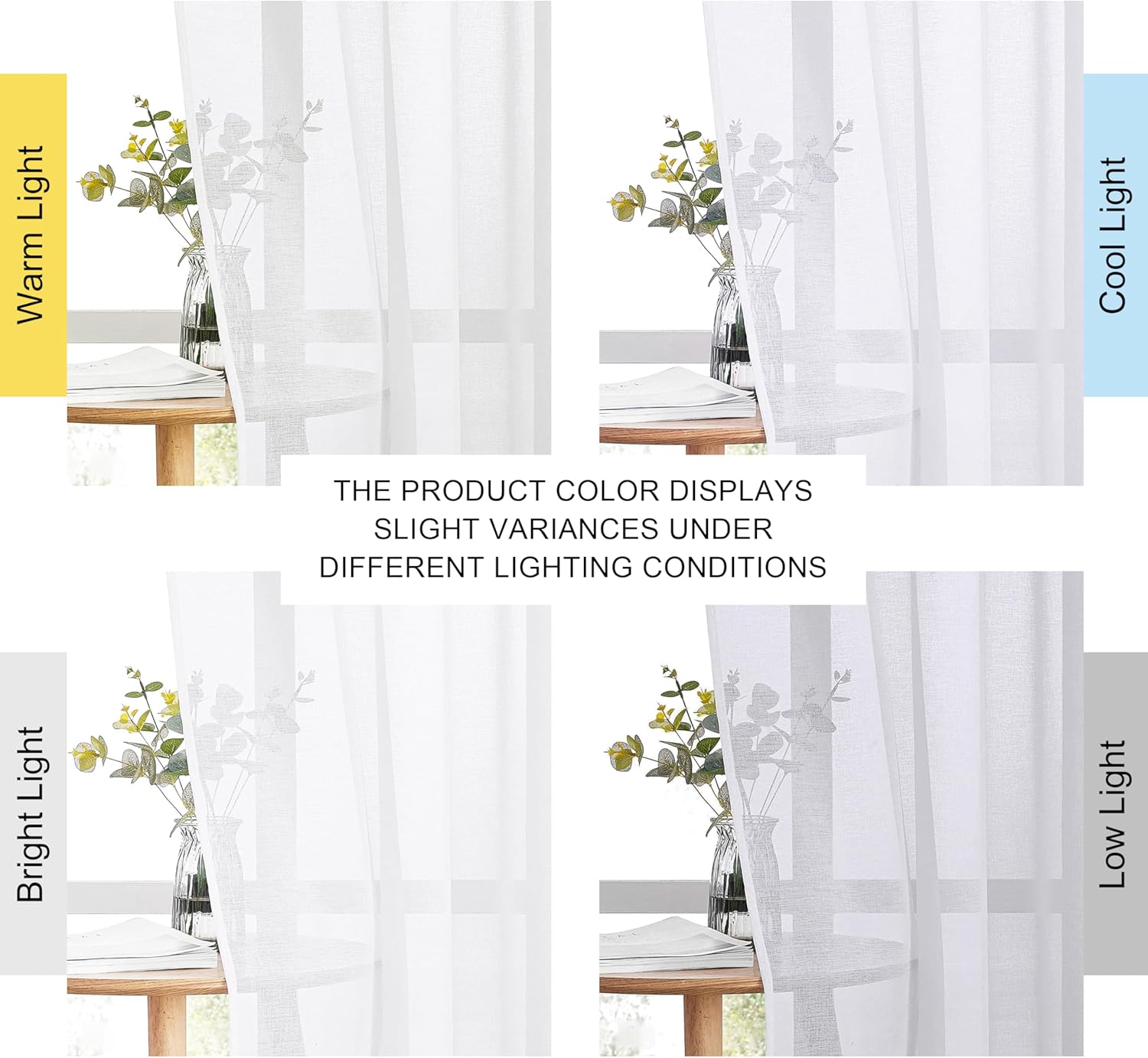 NICETOWN Sheer Curtains with Grommet Top for Living Room