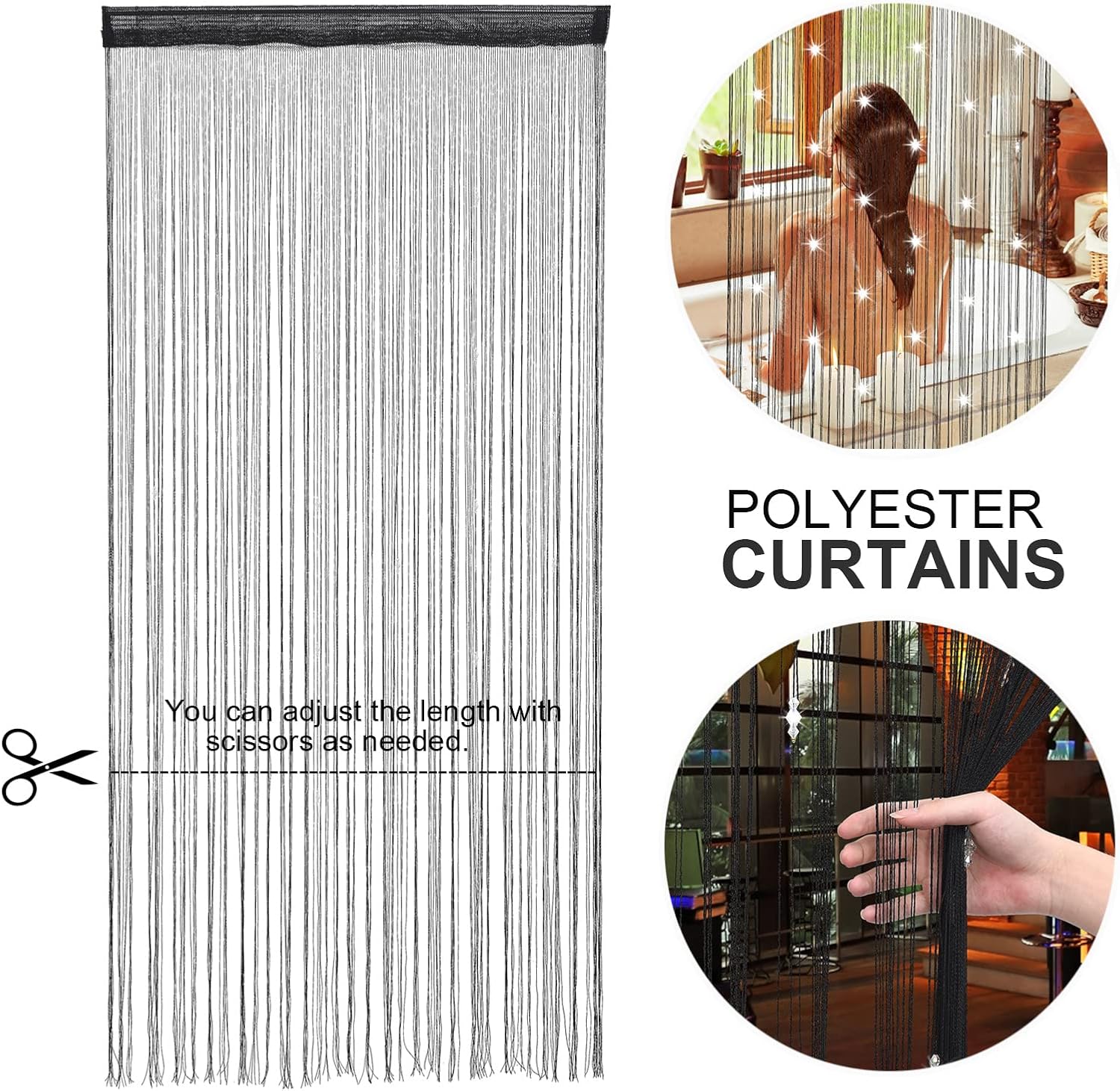 DULRLLY Door String Curtain with Sparkle Beads