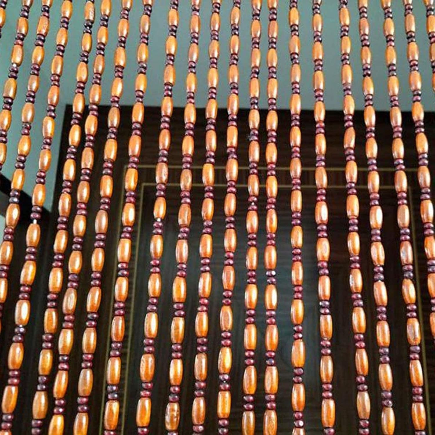 Handmade Wooden Beaded Curtain for Doors and Entryways