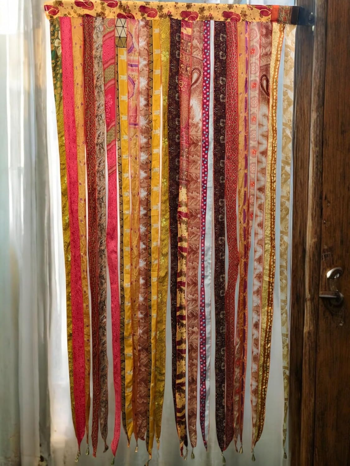 Mango Gifts Bohemian Door Curtain Orange Rod Pocket Panel