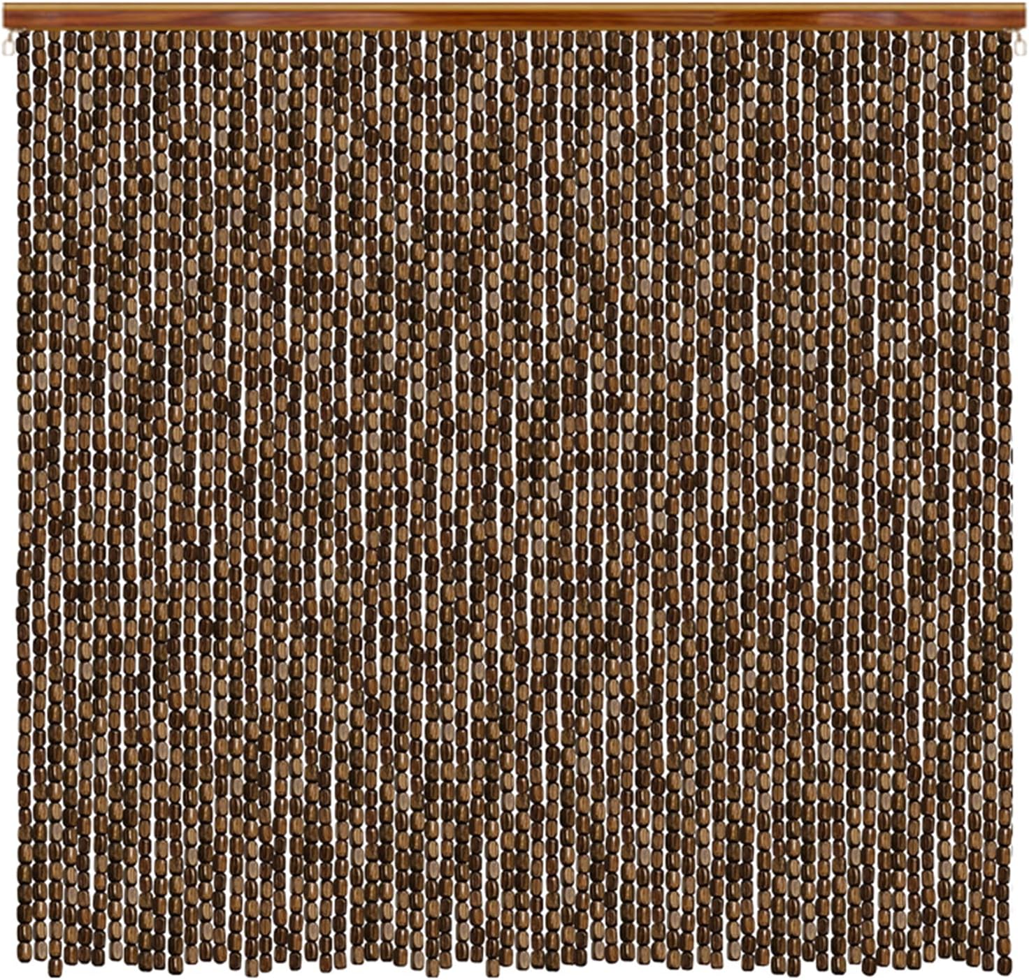 Wood Beaded Curtains for Doorway and Room Division