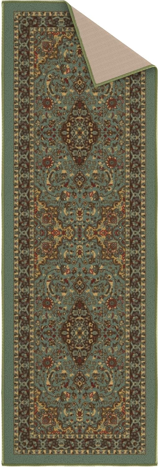 Ottomanson Hallway Runner Rug 20x59 Non Slip Seafoam Green