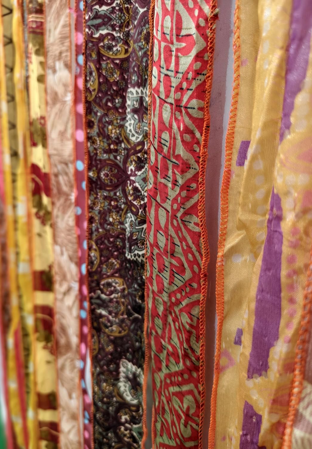 Mango Gifts Bohemian Door Curtain Orange Rod Pocket Panel