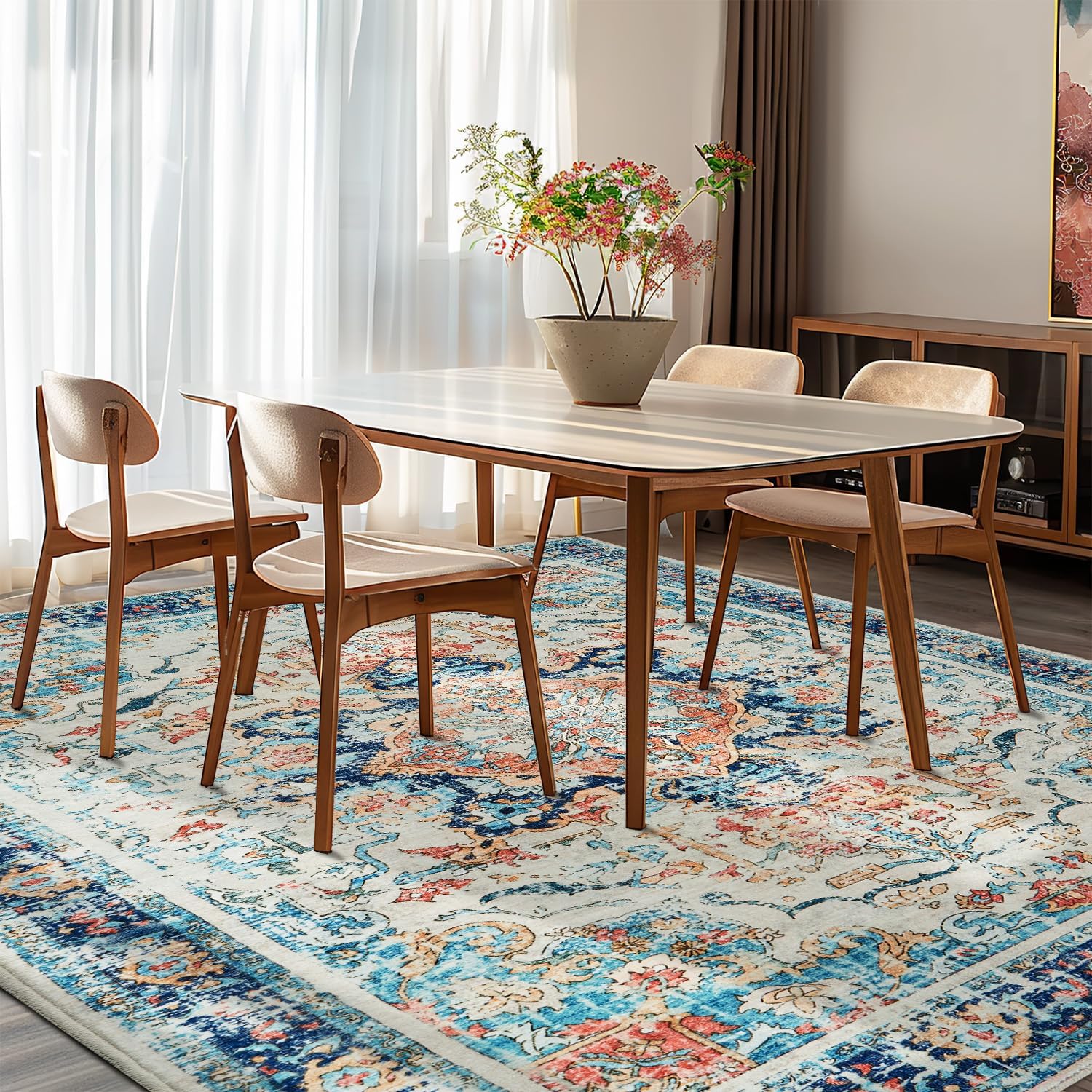 Topllen Washable Area Rug 5x7ft Boho Style 1